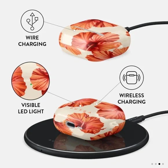 Burga AirPods 4 Case — Hibiscus Floral - Picture 3 of 5